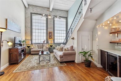 The spacious living area is ready for entertaining