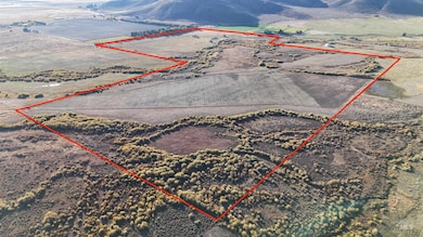 View of rural area with property boundaries highlighted