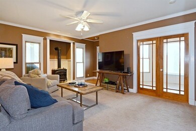 French doors into office area