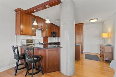 Breakfast bar seating. Also perfect for serving food while entertaining.