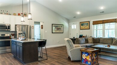 Kitchen with appliances with stainless steel finis