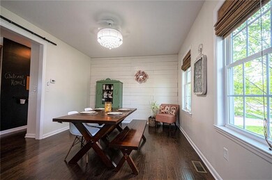 Elegant dining room with beautiful hard wood floor