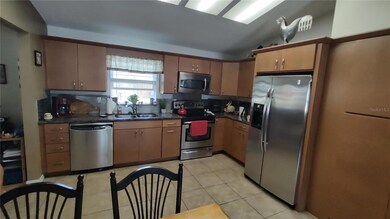 Kitchen with skylights