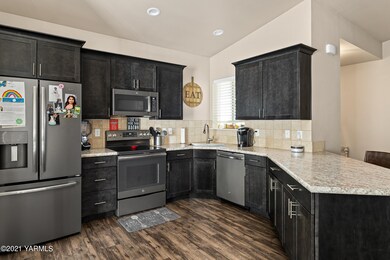 Kitchen with stainless steel appliances
