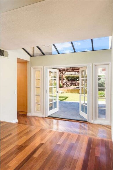 View of skylights toward back yard.