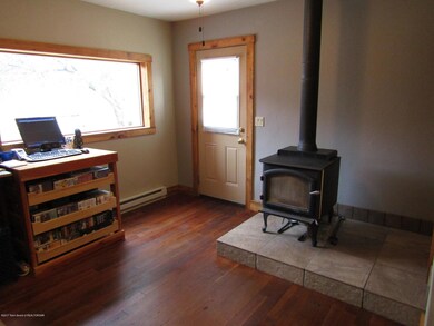 wood stove in main house