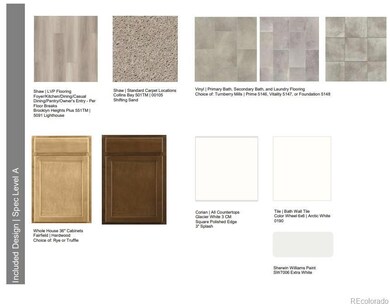Design Selections.  Home is under construction and selections are subject to change.