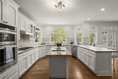 Spacious kitchen with a beautiful lake view