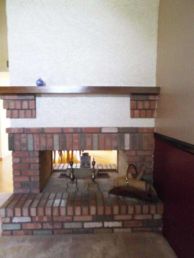 Fireplace between Living & Dining rooms