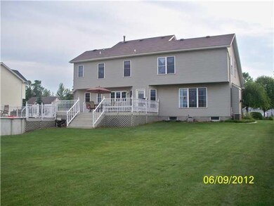 Exterior Back back yard shows how large the deck a