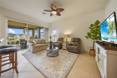 Open Living room with sliders to the Lanai perfect
