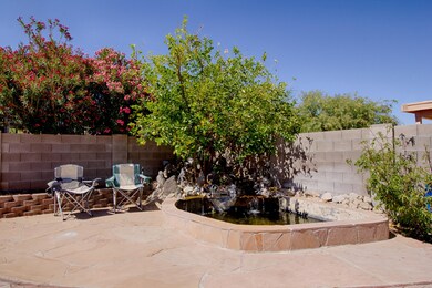 Backyard with pond
