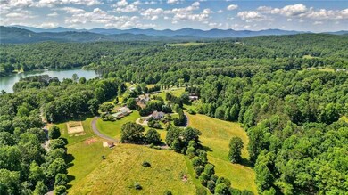Aerial view with a water and mountain view