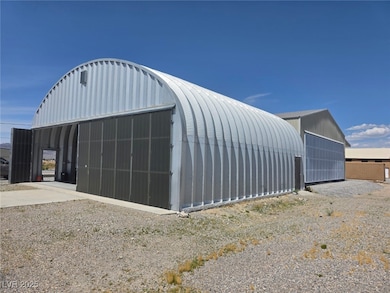 View of detached garage