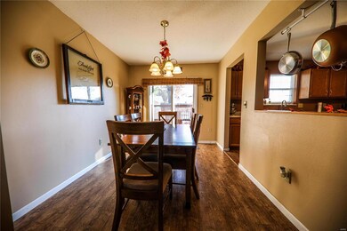 Dining room provides access to deck
