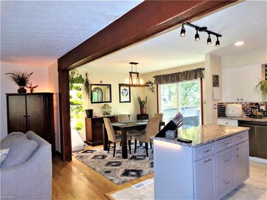 Newly installed rustic wood beam