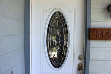 Close-up of the beautiful custom front door.
