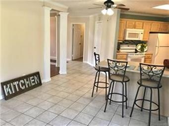 Tile floors, new light/ fan, plenty of space in th