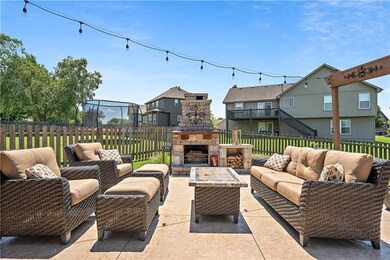 Check out the custom outdoor fireplace!