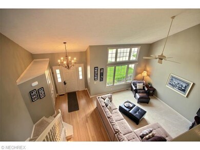 Open 2 story foyer and living room
