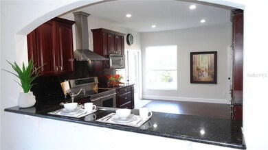 Looking into kitchen from family room