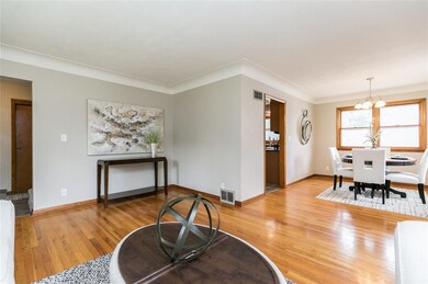 Living Room and Dining Room view.  Notice the ceil