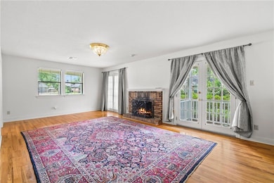 Real wood floors and French doors