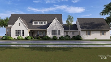 View of front of house with covered porch and roof with shingles