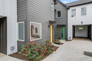 Entrance to property with board and batten siding
