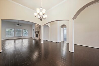 Spacious formal dining room with beautiful hardwood floors