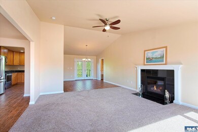 Slightly vaulted ceiling in main living room