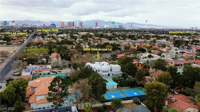 Aerial View of The Estate with The Famous Las Vega
