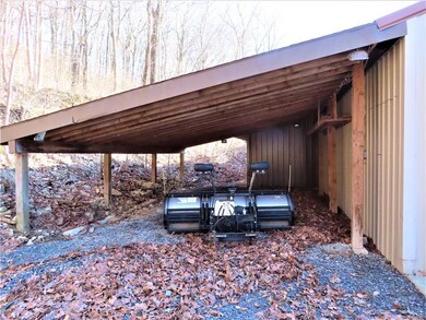 Close up of covered carport.