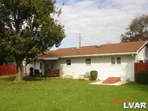 Back of Home with covered patio