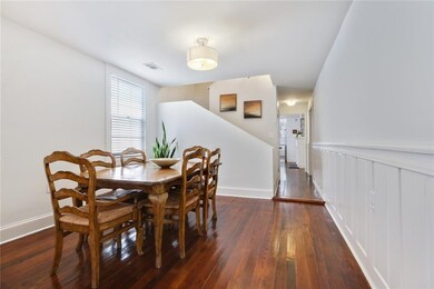 Large dining room has many options for set up and 