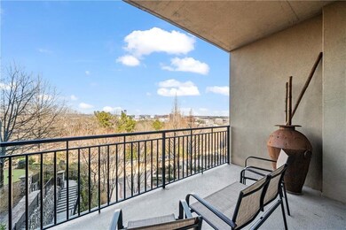 Spacious balcony with views for miles.