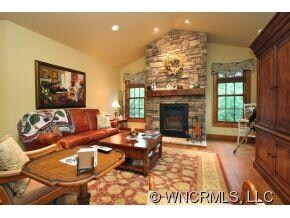 Wood Burning Fireplace in Den