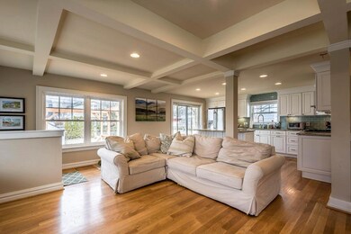 Family Room with Coffered Ceiling