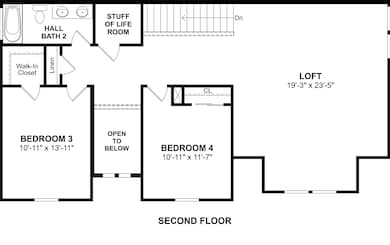 The Mykonos floor plan by K. Hovnanian® Homes. 2nd Floor shown. *Prices, plans, dimensions, features, specifications, materials, and availability of homes or communities are subject to change without notice or obligation.