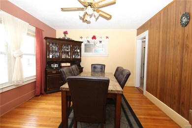 Dining room view from living area.  Two vinyl ther