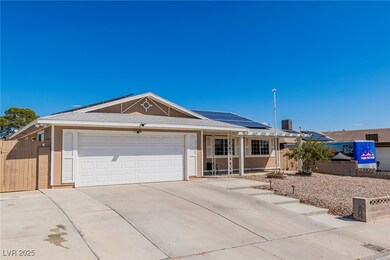 Ranch-style home featuring stucco siding, fence, d