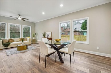 Dining space with a wealth of natural light, wood 