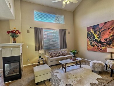 Bright, open living room with vaulted ceilings, ga