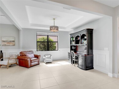 Den with tray ceiling