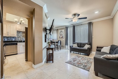Living Room with Crown Molding