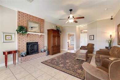 Living area with view of Office that could easily