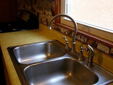 Kitchen. Stainless Steel Double Bowl Sink with des