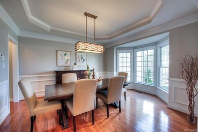 Elegant formal dining room with a spectacular chan