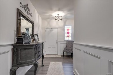 View of the front door from the far end of the foy