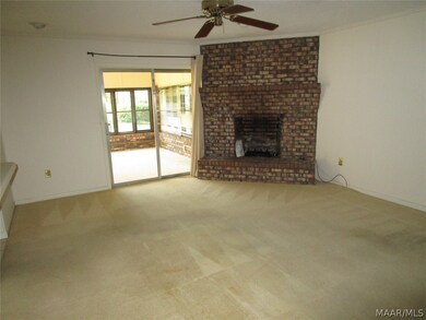 Gas log fireplace in grandroom
